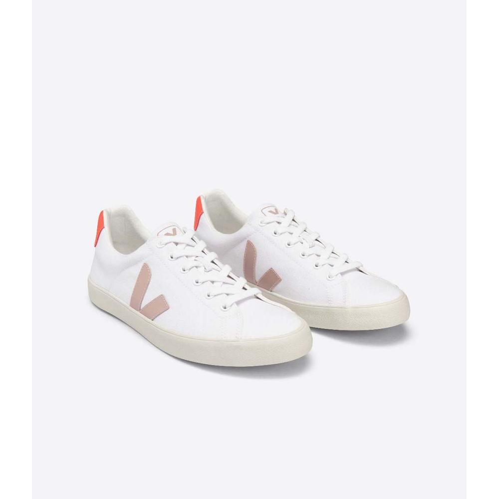 Veja ESPLAR SE CANVAS Women's Shoes White/Orange | NZ 512XYU